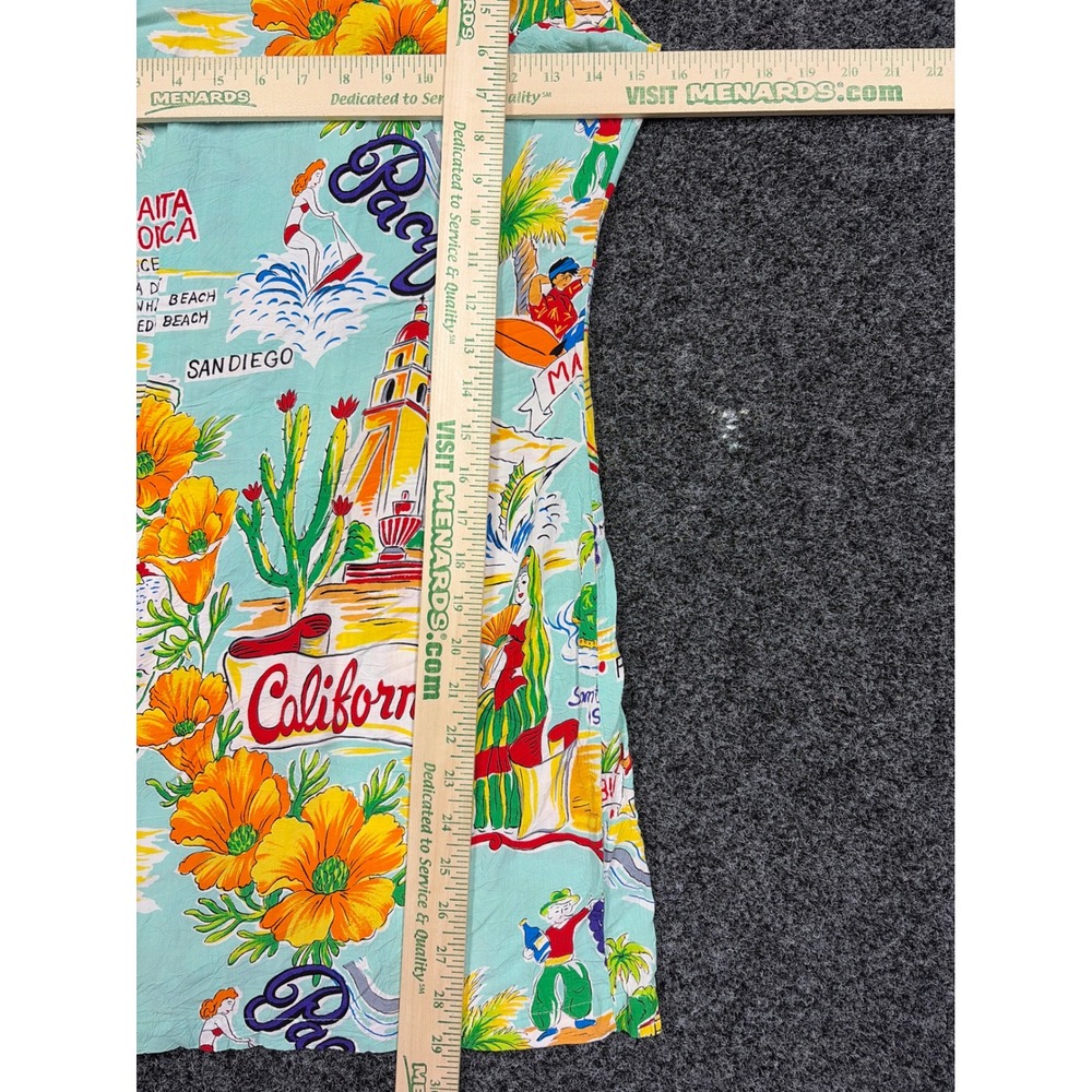 Jams World Dress Womens M Aqua California Souvenir Postcard Rayon Mini Shift - Picture 4 of 5